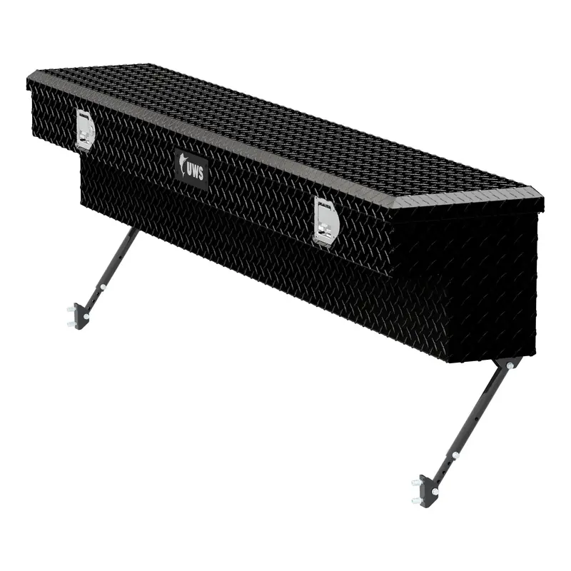 Uws Ec30142-Mk2 Gloss Black Aluminum 72" Truck Side Tool Box With Space-Saving Legs 1